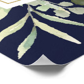 Groene Navy Blauwe Trouw Welkom Bord Poster (Hoek)