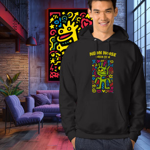 Groene Neon Alien – Funky Glimlachende Pop Art Kar T-shirt
