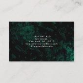 Groene Neon Barbershop Kapper Visitekaartje (Achterkant)