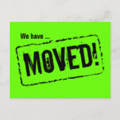 Groene neon briefkaarten voor adreswijziging (Voorkant)