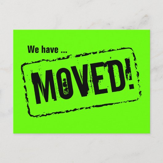 Groene neon briefkaarten voor adreswijziging (Voorkant)