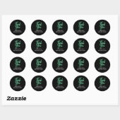 Groene Neon Dank u Verjaardagsfeestje Ronde Sticke Ronde Sticker (Vel)