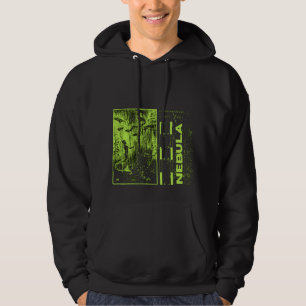 Groene neon en zwarte heuploze moderne nebula hoodie