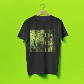 Groene neon en zwarte heuploze moderne nebula t-shirt