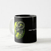 Groene Neon Gehoornde Geit Mok (Voorkant links)