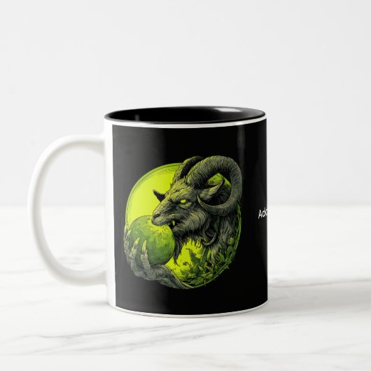 Groene Neon Gehoornde Geit Mok (Links)