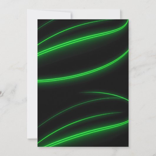 Groene Neon Glow Pizza Games Bruh Verjaardag Kaart (Achterkant)