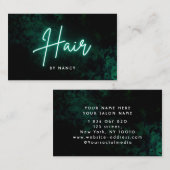 Groene Neon Haarsalon Visitekaartje (Voorkant / Achterkant)
