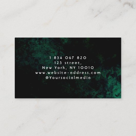 Groene Neon Haarstylist Kapper Visitekaartje (Achterkant)