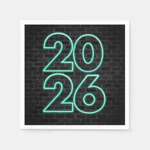 Groene Neon Hew Jaar 2025 Servet