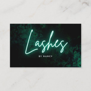 Groene Neon Lash make-up artiest Visitekaartje