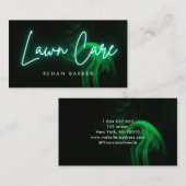 Groene Neon Lawncare & Grassnijden Visitekaartje (Voorkant / Achterkant)