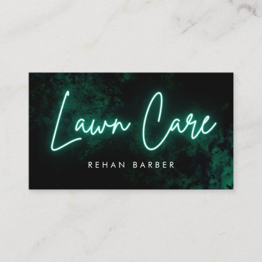 Groene Neon Lawncare & Landscaping Visitekaartje (Voorkant)
