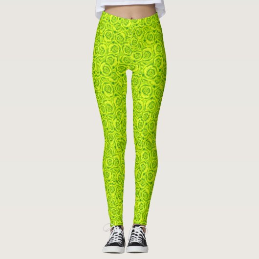 Groene neon leggings (Voorkant)