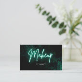 Groene neon make-up visitekaartje (Staand voorkant)