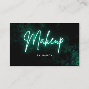 Groene neon make-up visitekaartje