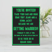 Groene neon op zwart kaart (Staand voorkant)