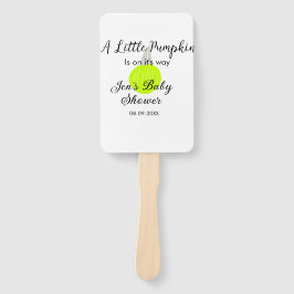 Groene neon pompoen kleine pompoen is onderweg handwaaier