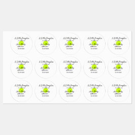 Groene neon pompoen kleine pompoen is onderweg labels