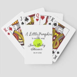 Groene neon pompoen kleine pompoen is onderweg pokerkaarten