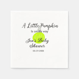 Groene neon pompoen kleine pompoen is onderweg servet