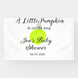 Groene neon pompoen kleine pompoen is onderweg spandoek