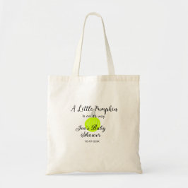 Groene neon pompoen kleine pompoen is onderweg tote bag