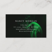 Groene Neon & Smoke Brows Handgeschreven Script Visitekaartje (Achterkant)
