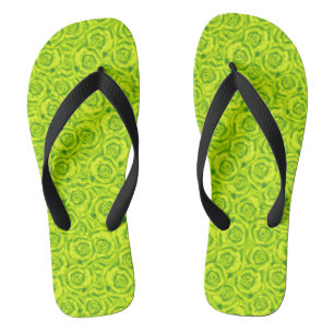Groene neon teenslippers