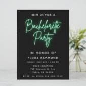 Groene Neon vrijgezellenfeest Kaart (Staand voorkant)