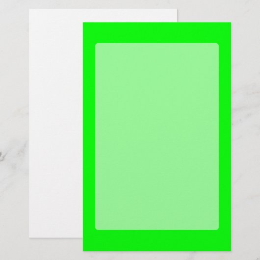 Groene neonkleur past dit aan briefpapier (Voorkant / Achterkant)