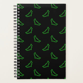 Groene neonvleermuizen planner