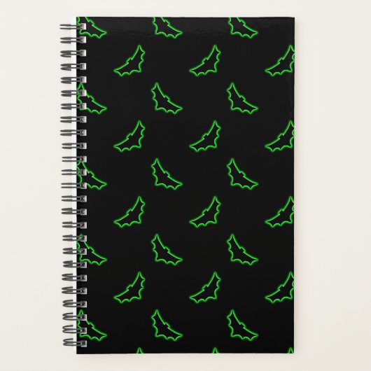 Groene neonvleermuizen planner (Voorkant)