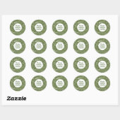 Groene Nep Glitter Textuur Aangepaste Gelukkige Ve Ronde Sticker (Vel)
