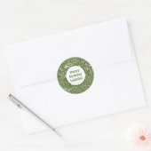 Groene Nep Glitter Textuur Aangepaste Gelukkige Ve Ronde Sticker (Envelop)