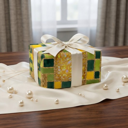 Groene nepschitterende verpakking cadeaupapier