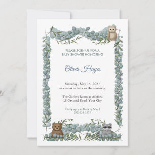 Groene nestjongens jongens baby shower uitnodiging
