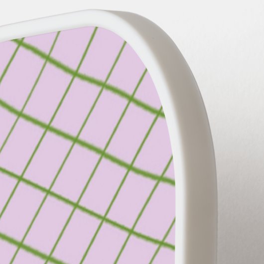 Groene net mesh op roze pickleball-peddel pickleball paddle (Links Detail)