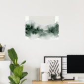 Groene Nevel Abstract Landschap Poster (Thuiskantoor)