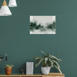 Groene Nevel Abstract Landschap Poster