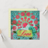 Groene Nevel Mandala - Wenskaart Kaart (Voorkant / Achterkant in situ)