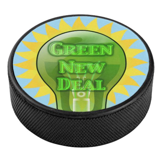 Groene Nieuwe Deal Light Bulb Hockey Puck (3/4)