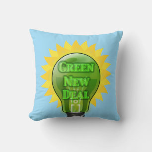 Groene Nieuwe Deal Light Bulb Kussen