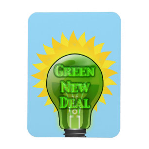 Groene Nieuwe Deal Light Bulb Magneet