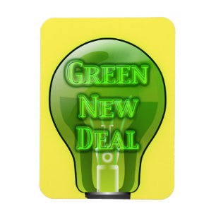 Groene Nieuwe Deal Light Bulb Magneet