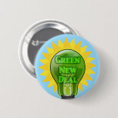 Groene Nieuwe Deal Light Bulb Ronde Button 5,7 Cm (Voorkant /achterkant)