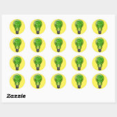 Groene Nieuwe Deal Light Bulb Ronde Sticker (Vel)