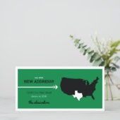Groene nieuwe staat, nieuw adres! Texas verplaatse (Staand voorkant)
