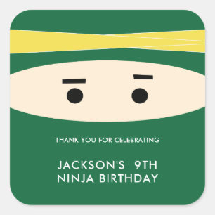 Groene Ninja Party Labels