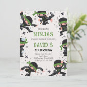 Groene Ninja Warrior Martial Arts Verjaardag Kaart (Staand voorkant)